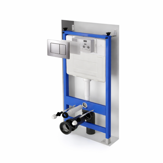 DueGi WC Concealed Tank with Full Frame - Square Plate