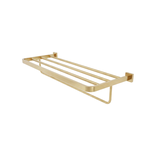 DueGi QUADRATO Brass Double Bath Towel Shelf Square