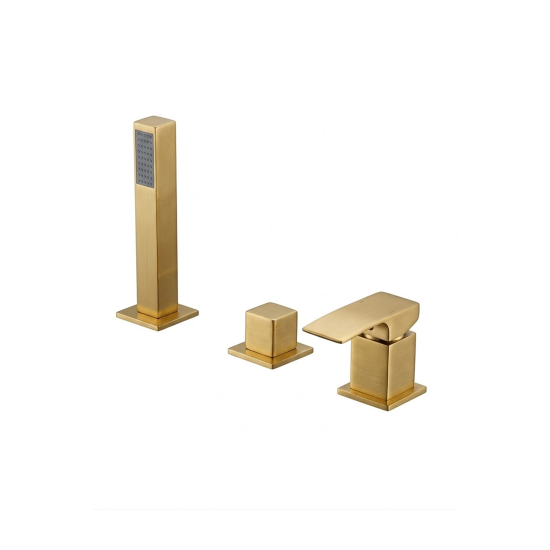 DueGi Edge Collection 3 Hole Rim Mounted Bath Mixers Set